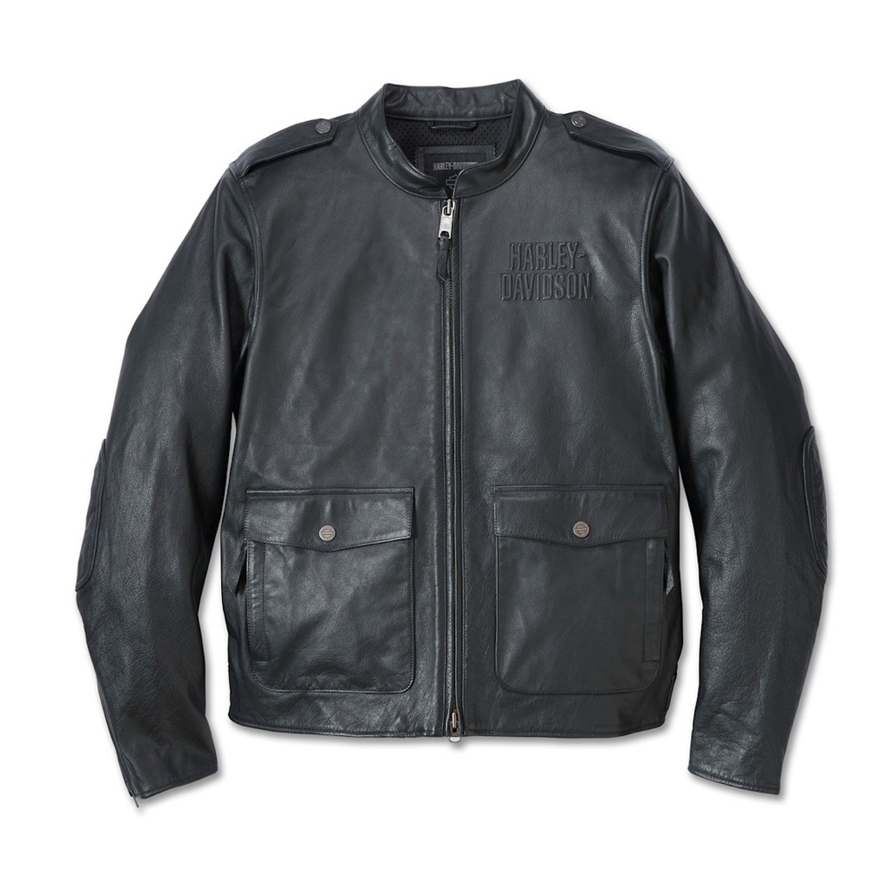 Harley-Davidson Mens CAPTAINS LEATHER JACKET 98022-23VM